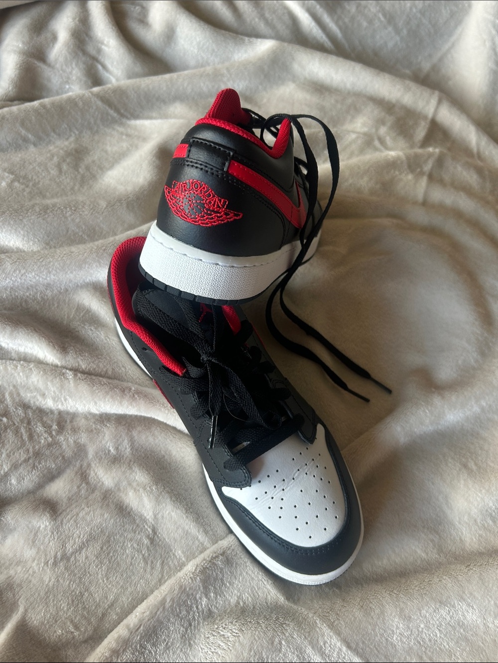 Nike / Jordan Black, Red & White Low-Top Sneakers with